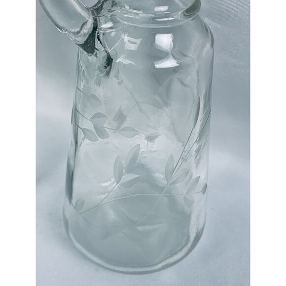 Heritage by Princess House Cruet Set One Stopper Clear Etched Glass - Picture 6 of 6